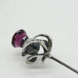 Charles Horner Sterling Silver Amethyst Paste Hat Pin Antique 1912 Chester
