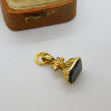 Victorian 9ct Gold Cased Bloodstone Set Shield Fob Seal Pendant c1880 Antique