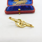9ct Yellow Gold Victorian Style Seed Pearl & Sapphire Sweetheart Brooch 1982