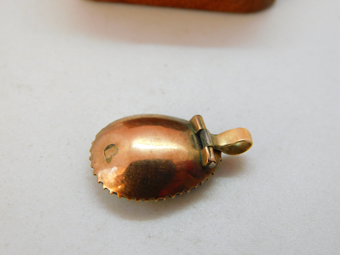 Georgian 9ct Rose Gold Pear Cut Citrine & Seed Pearl Drop Pendant c1830 Antique