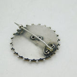 Victorian Sterling Silver & Two-Tone Gold Floral Sweetheart Brooch Antique c1880