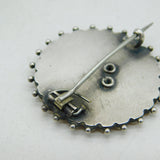 Victorian Sterling Silver & Two-Tone Gold Floral Sweetheart Brooch Antique c1880