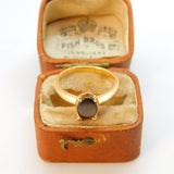 14ct Yellow Gold Cat's Eye Set Solitaire Ring Vintage c1980 Size L UK