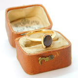 14ct Yellow Gold Cat's Eye Set Solitaire Ring Vintage c1980 Size L UK