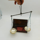 Victorian Boxed Set of Sterling Silver Pan Travelling Apothecary Scales Antique 1839 London