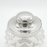 Hukin & Heath Sterling Silver Mounted Cut Glass Biscuit Barrel Antique 1942 Birmingham