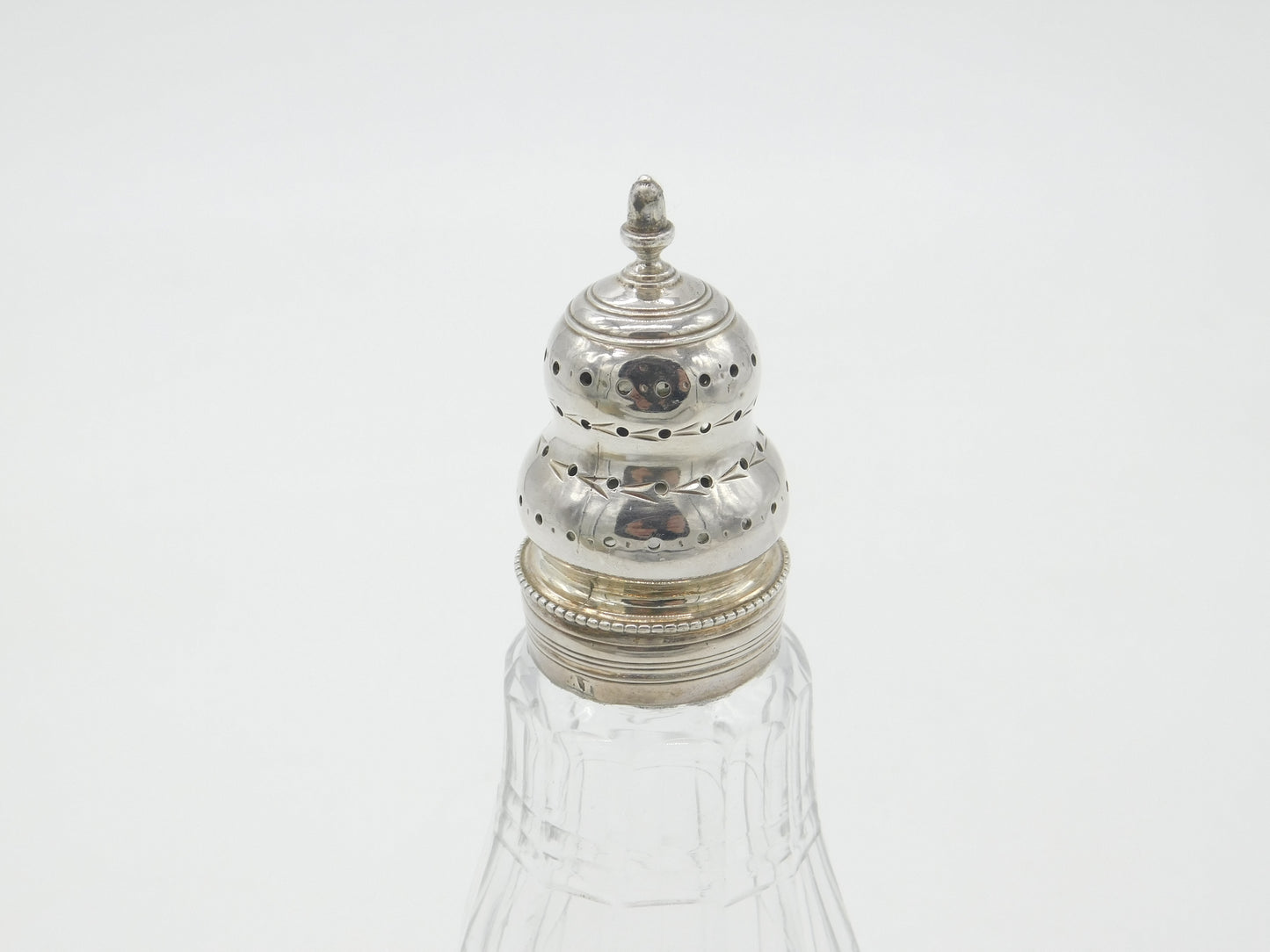 Georgian Sterling Silver & Cut Glass Sugar Caster John Wakefield c1810 London