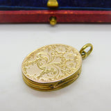 Victorian 9ct Gold Back & Front Colourful Enamel Monogram Locket c1890 Antique