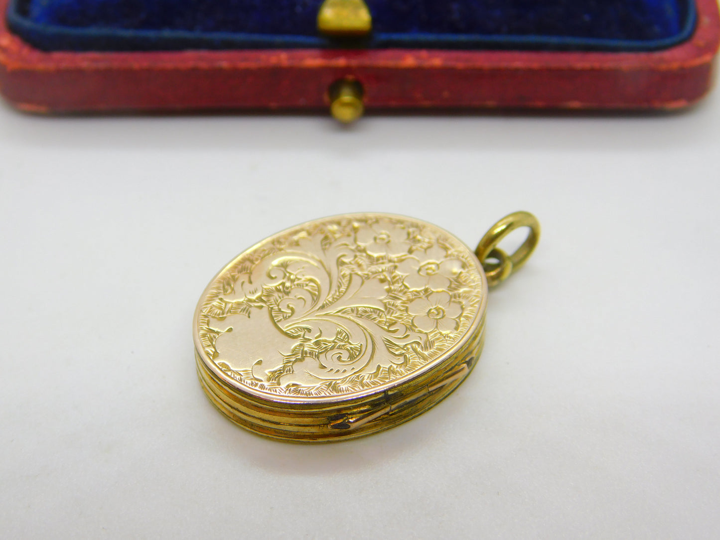 Victorian 9ct Gold Back & Front Colourful Enamel Monogram Locket c1890 Antique