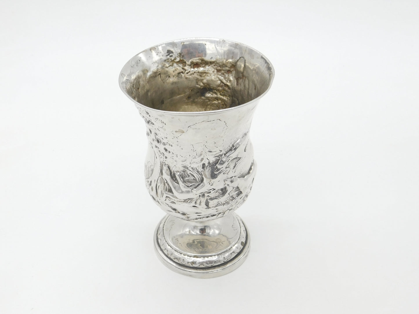 Georgian Sterling Silver Boar Hunt Pattern Goblet or Chalice 1809 London Antique