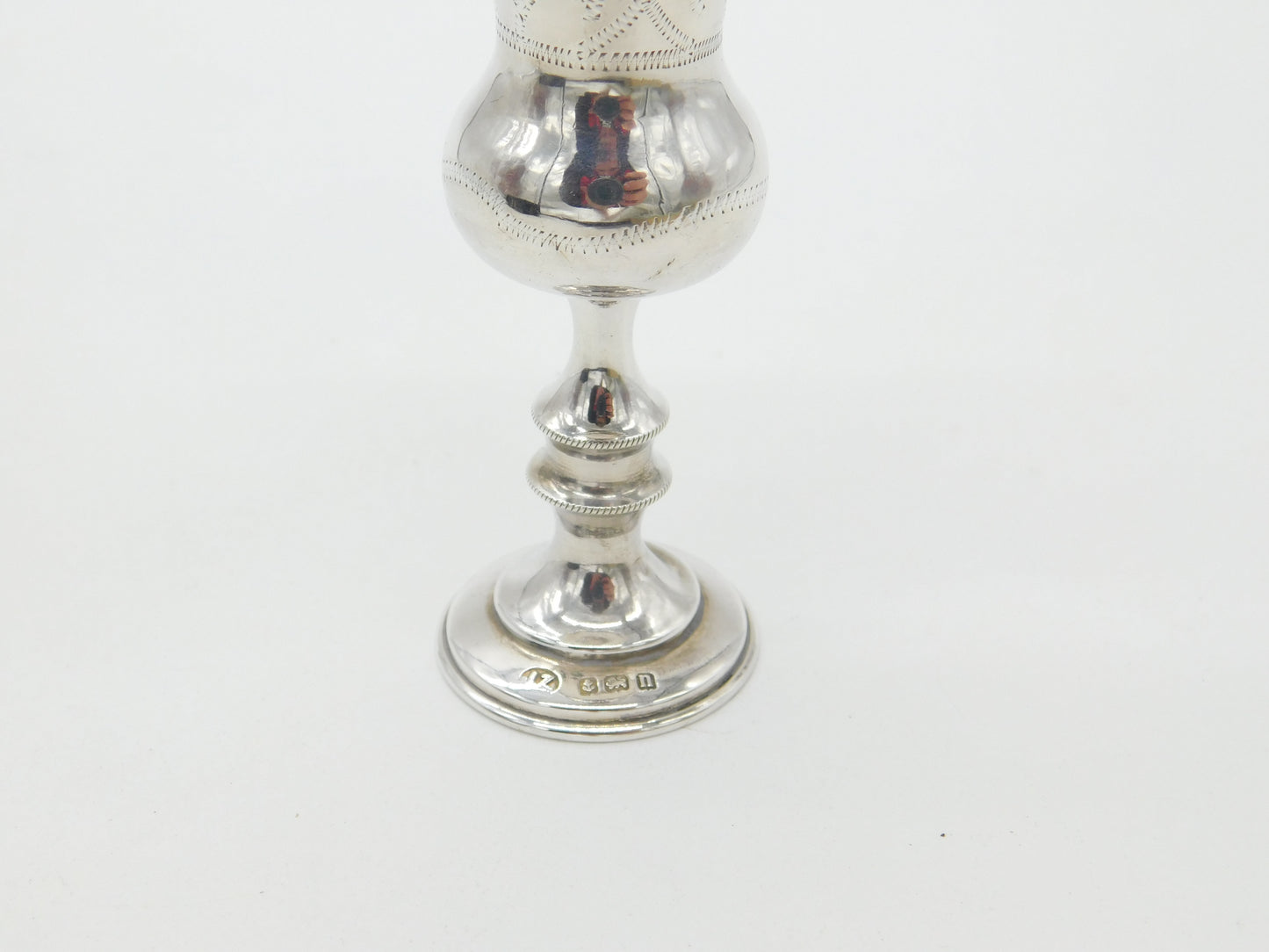 Sterling Silver Floral Pattern Kiddush Cup Antique 1912 Birmingham Art Deco