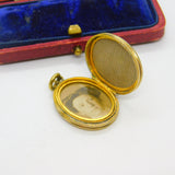 Victorian 9ct Gold Back & Front Colourful Enamel Monogram Locket c1890 Antique