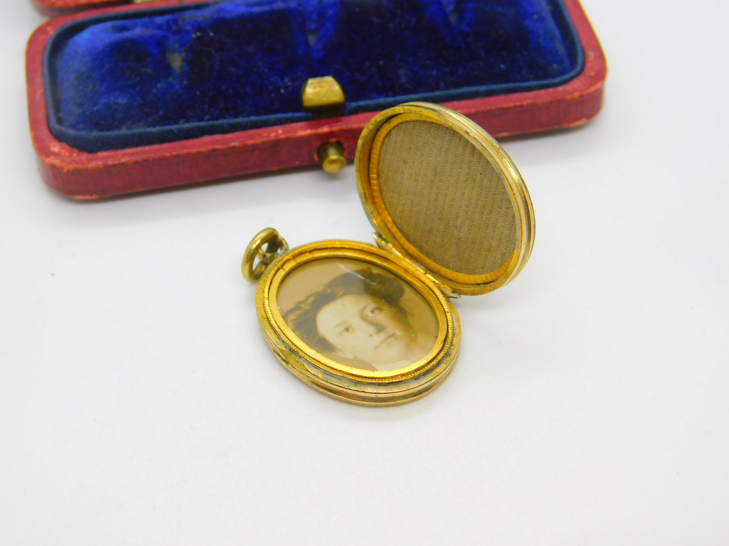 Victorian 9ct Gold Back & Front Colourful Enamel Monogram Locket c1890 Antique