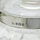 Hukin & Heath Sterling Silver Mounted Cut Glass Biscuit Barrel Antique 1942 Birmingham