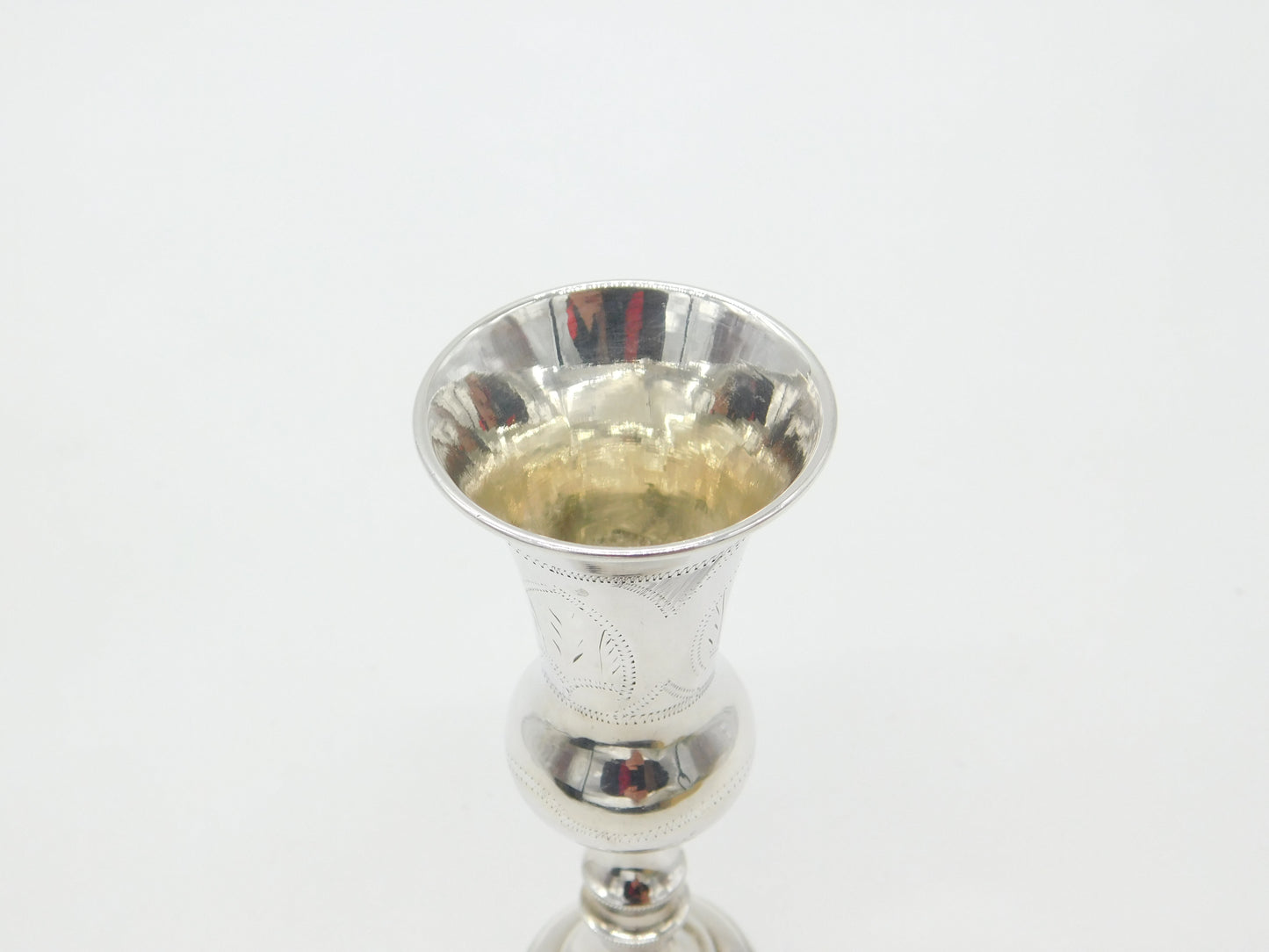 Sterling Silver Floral Pattern Kiddush Cup Antique 1912 Birmingham Art Deco