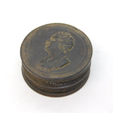 George III Bronze Charles J. Fox Medal Political Snuff Box Antique c1810
