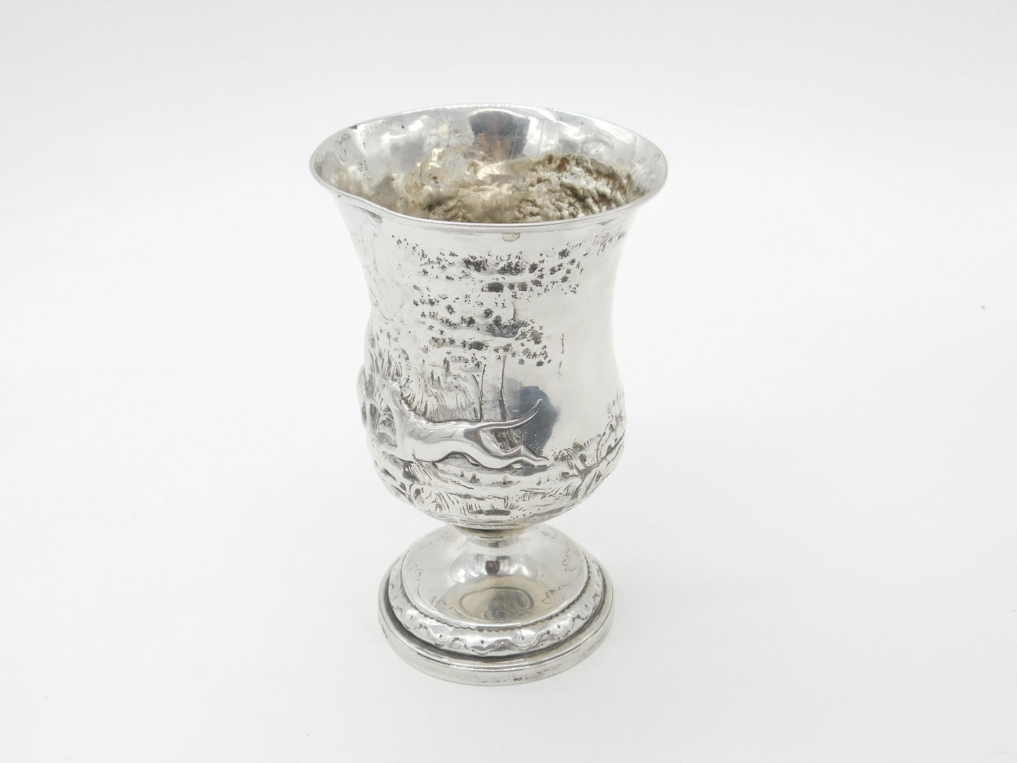 Georgian Sterling Silver Boar Hunt Pattern Goblet or Chalice 1809 London Antique