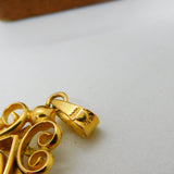 Charmaine Paris 15ct Rolled Gold Blue Topaz Set Drop Pendant Vintage c1960