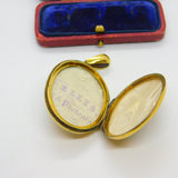 Aesthetic Movement Sterling Silver Gilt Floral Locket Pendant Antique c1900