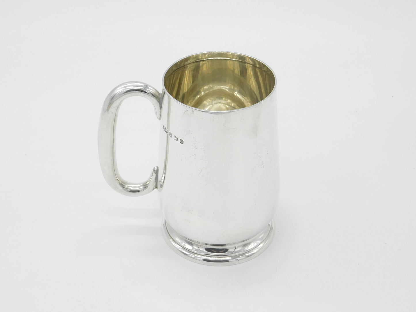 Sterling Silver Pint Tankard Mug Antique 1927 Birmingham Art Deco