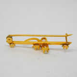 Edwardian 9ct Yellow Gold White Opal Set Shamrock Sweetheart Brooch Antique