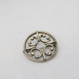 Ola M Gorie Scottish Sterling Silver Celtic Kilt Brooch Pin Vintage c1970