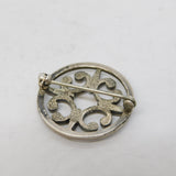 Ola M Gorie Scottish Sterling Silver Celtic Kilt Brooch Pin Vintage c1970