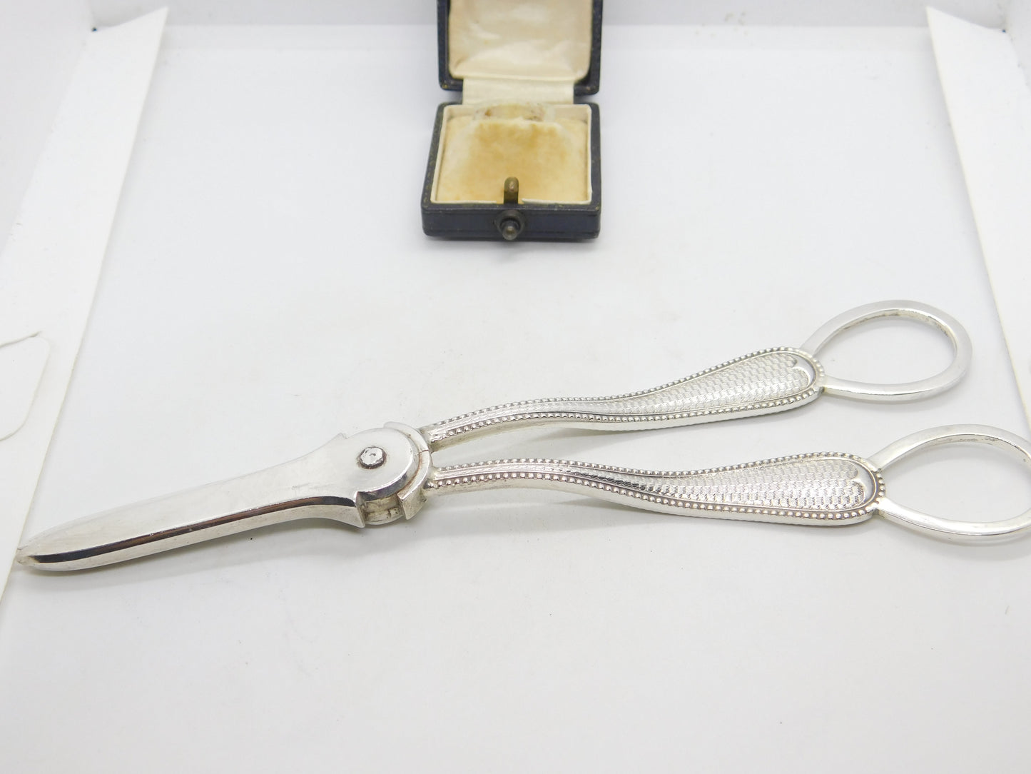 Victorian Sterling Silver Monogram Grape Scissors Antique 1873 Sheffield