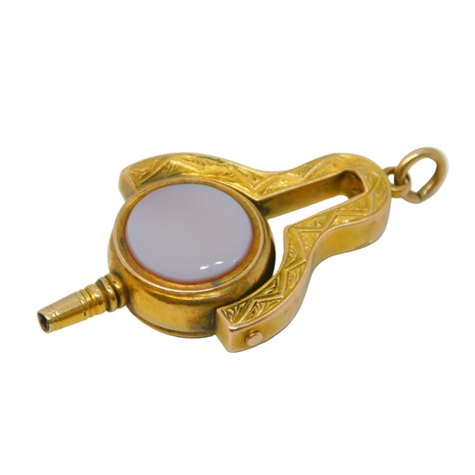 Victorian 14ct Gold, Bloodstone & Sardonyx Spinner Watch Key Fob Antique c1890