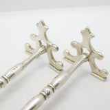 Victorian Sterling Silver Acanthus Pattern Knife Rests Pair Antique 1898 Chester