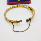 Victorian Rolled Gold & Cabochon Fire Opal Set Bangle Bracelet c1880 Antique