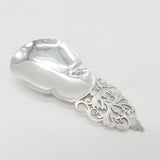 Victorian Large Sterling Silver Floral Tea Caddy Spoon 1897 Sheffield Antique