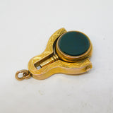 Victorian 14ct Gold, Bloodstone & Sardonyx Spinner Watch Key Fob Antique c1890