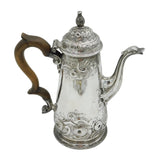 George II Sterling Silver Swan Spout Coffee Pot Antique 1749 London T. Whipham