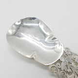 Victorian Large Sterling Silver Floral Tea Caddy Spoon 1897 Sheffield Antique