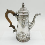 George II Sterling Silver Swan Spout Coffee Pot Antique 1749 London T. Whipham