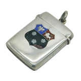 Victorian Sterling Silver Enamel Kings College Cambridge Vesta Case Antique