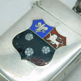 Victorian Sterling Silver Enamel Kings College Cambridge Vesta Case Antique