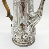 George II Sterling Silver Swan Spout Coffee Pot Antique 1749 London T. Whipham