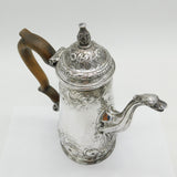 George II Sterling Silver Swan Spout Coffee Pot Antique 1749 London T. Whipham