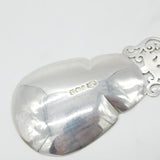 Victorian Large Sterling Silver Floral Tea Caddy Spoon 1897 Sheffield Antique