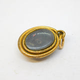 19th Century Rolled Gold Banded Agate Snake Serpent Pendant Antique c1880