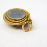 19th Century Rolled Gold Banded Agate Snake Serpent Pendant Antique c1880