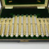Boxed Set of Floral Sterling Silver Tea Cutlery 1911 Sheffield Antique Art Deco