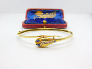 Victorian 18ct Gold, Sapphire & Diamond Serpent Snake Bangle Bracelet c1890