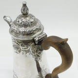 George II Sterling Silver Swan Spout Coffee Pot Antique 1749 London T. Whipham