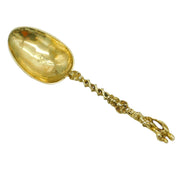 18th Century Channel Islands Sterling Silver Gilt Apostle Spoon Antique 1796 Guernsey