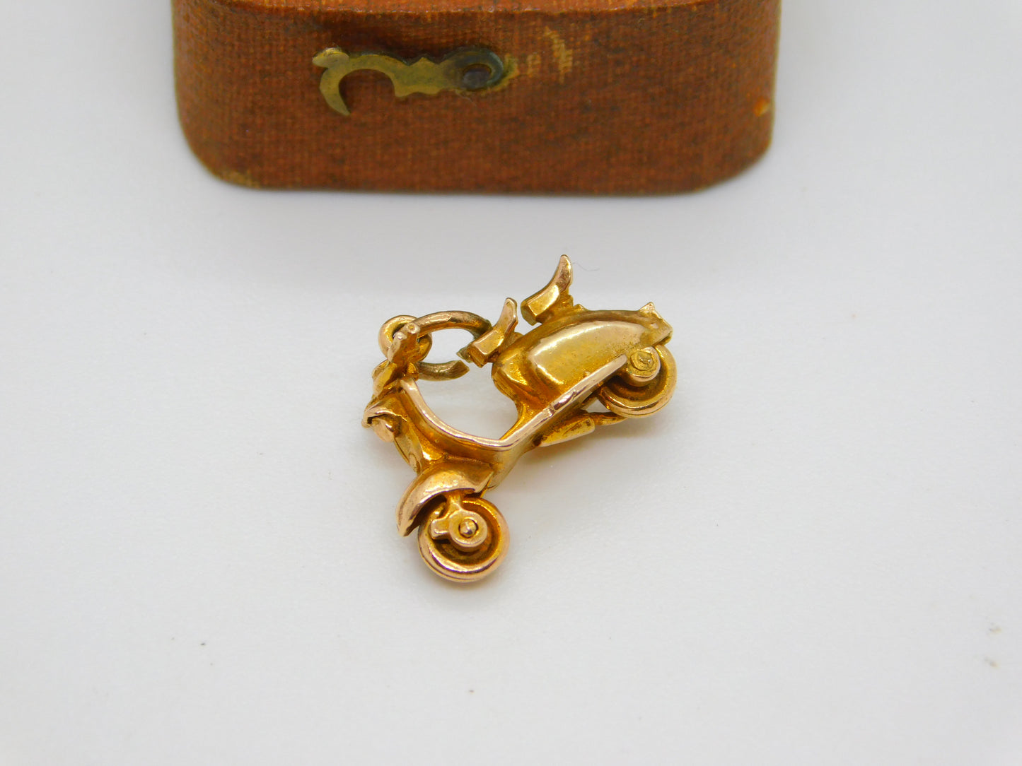 9ct Yellow Gold Vespa Motorbike Charm or Pendant Vintage 1954 Birmingham