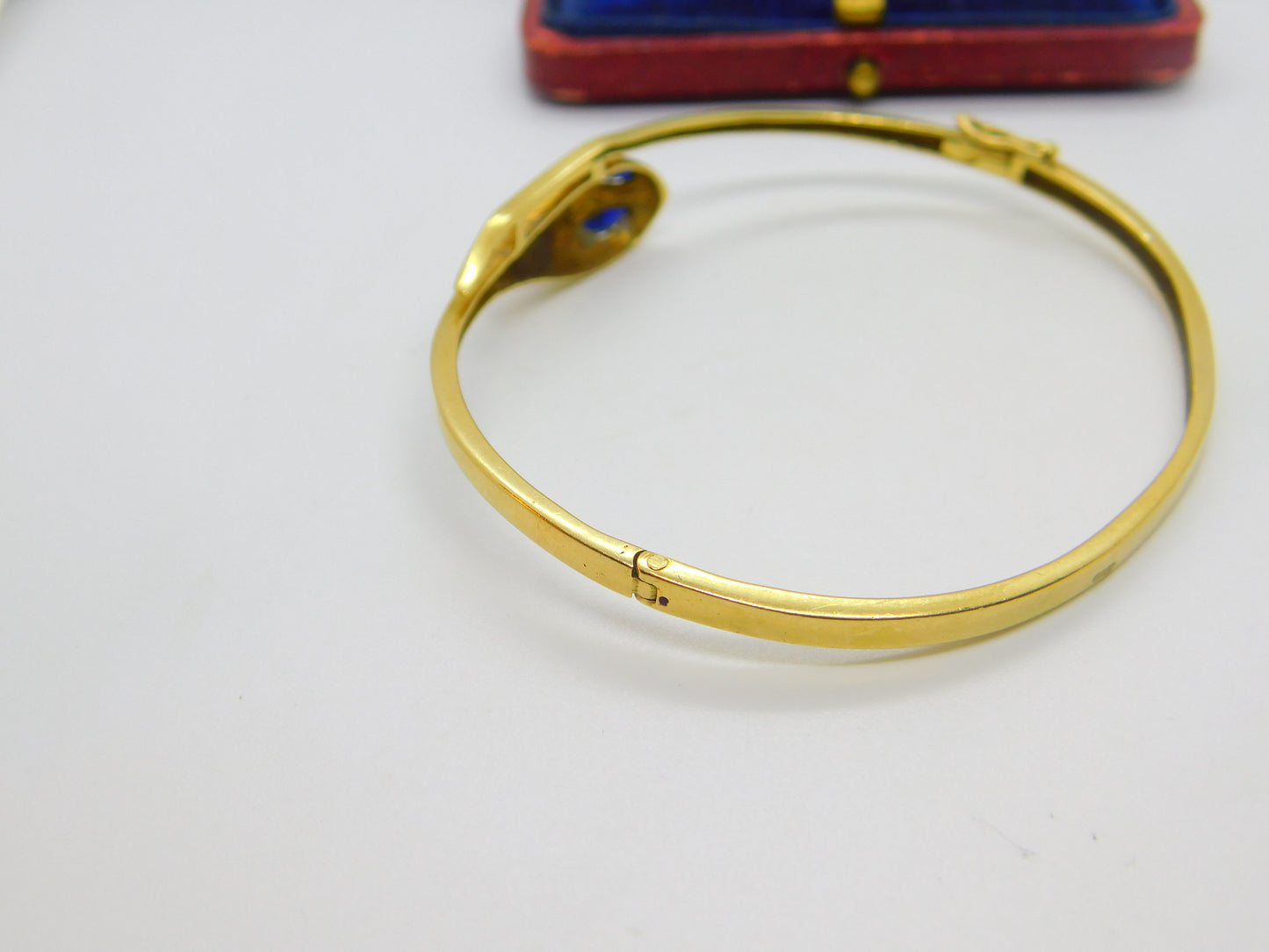 Victorian 18ct Gold, Sapphire & Diamond Serpent Snake Bangle Bracelet c1890