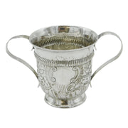 George III Sterling Silver Floral Two-Handled Loving Cup Antique 1771 London